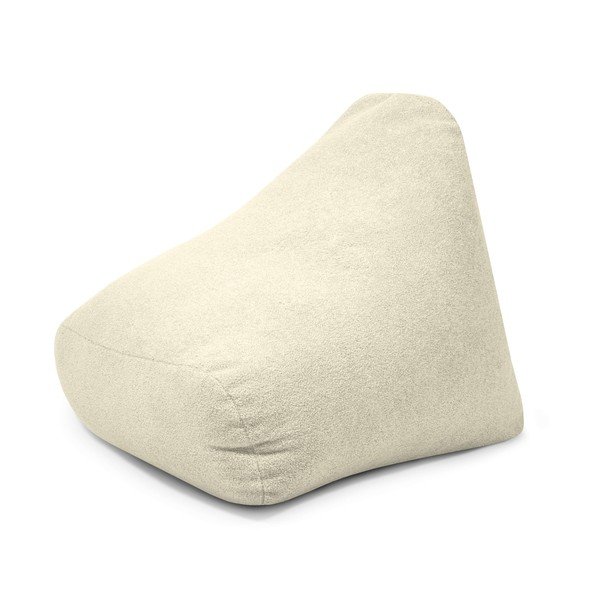 Pouf a sacco per bambini color crema con rivestimento in bouclé Snug 80 – SLOWDOWN