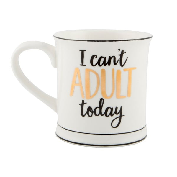 Tazza in porcellana I Cant Adult Today, 400 ml Metallic Monochrome - Sass & Belle