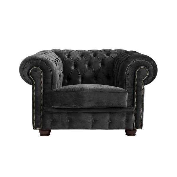 Poltrona nera Norwin Velvet - Max Winzer