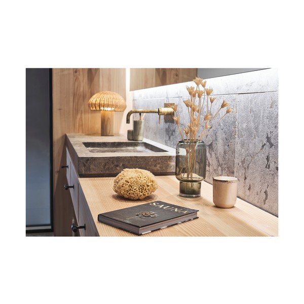 Lampada da tavolo a LED in colore naturale con paralume in rattan (altezza 32 cm) - Villa Collection-image-3