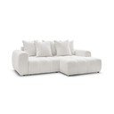 Divano angolare bianco allungabile/con contenitore (con penisola a destra/con chaise lounge) con rivestimento in bouclé Roxelane – Bobochic Paris