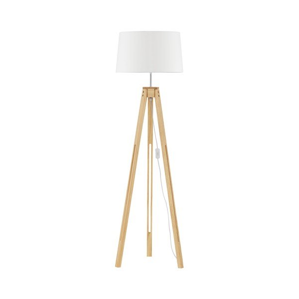 Lampada da terra bianca/di colore naturale (altezza totale 145 cm) Leroy – Nova Luce