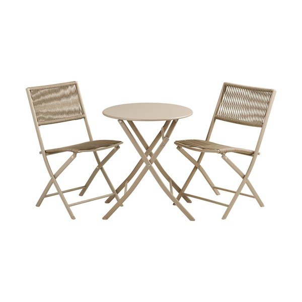 Set da pranzo da giardino beige in metallo per 2 persone Arcas – House Nordic