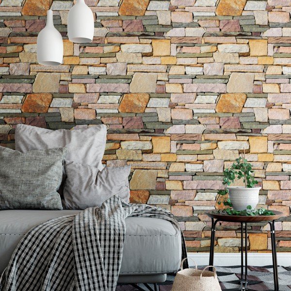 Nástěnná samolepka Ambiance Wall Materials Stones from The Esterel, 40 x 40 cm