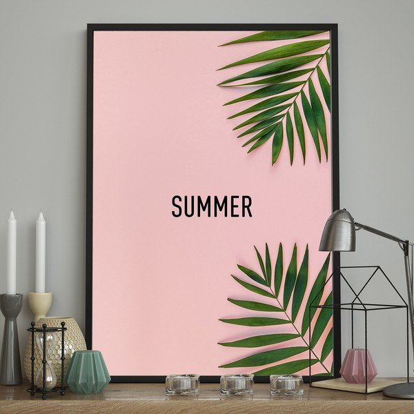 Poster da parete in cornice ROSA/ESTATE, 70 x 100 cm Pink Summer - DecoKing-image-1