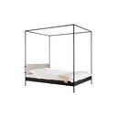 Letto matrimoniale imbottito nero/beige in acciaio con baldacchino con rete inclusa 180x200 cm Eton – noo.ma