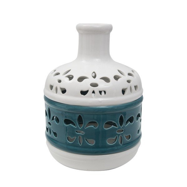 Vaso in porcellana bianco-blu Basso - Mauro Ferretti