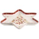 Ciotola da portata in porcellana rossa e bianca con motivo di stelle natalizie Villeroy & Boch Gingerbread Village, 37,2 x 32,5 cm Tree - Villeroy&Boch