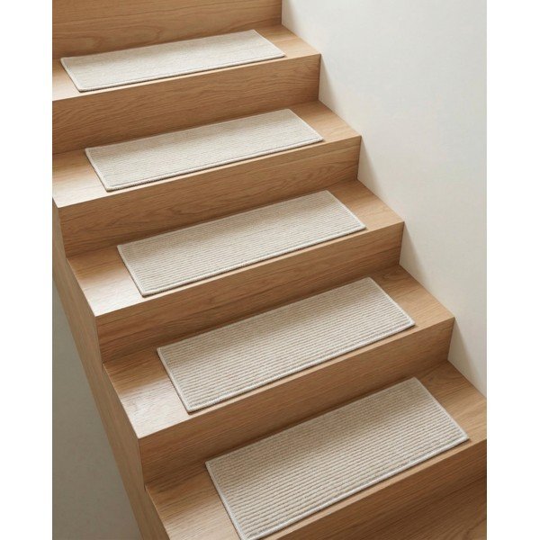 Set di tappeti per scale beige 16 pz 25x65 cm Silio – Vitaus-image-1