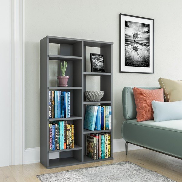 Libreria antracite 72x124 cm Keota - Kalune Design-image-2