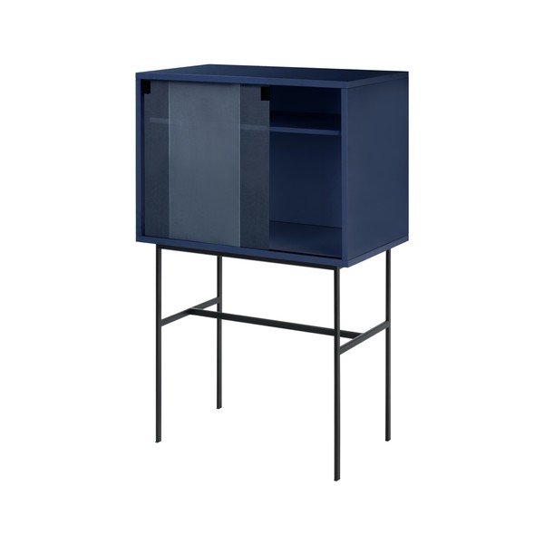 Vetrina blu scuro con porte scorrevoli 70x109x40 cm Lekko – noo.ma