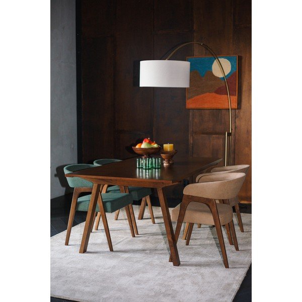 Tavolo da pranzo con piano effetto frassino 95x180 cm Adamello – Dutchbone-image-1