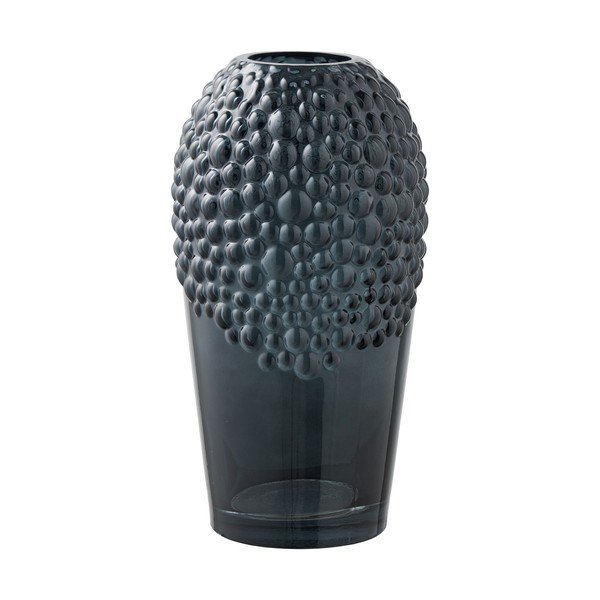 Vaso grigio scuro in vetro (altezza totale 25 cm) – House Nordic