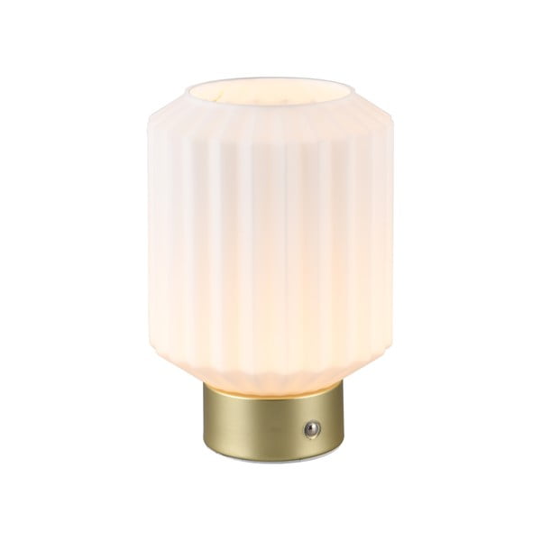 Lampada da tavolo LED dimmerabile in bianco e oro con paralume in vetro (altezza 19,5 cm) Lord - Reality-image-1