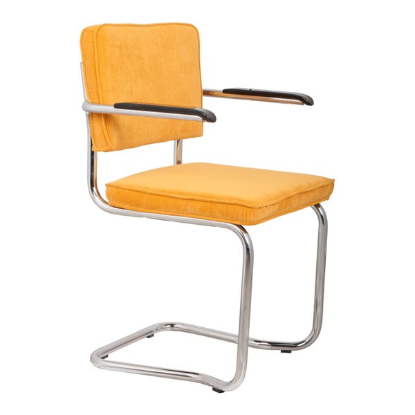 Set di 2 sedie gialle con braccioli Ridge Kink Rib - Zuiver