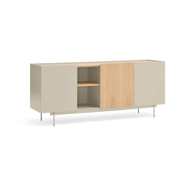 Cassettiera bassa beige/naturale in rovere 180x78 cm Otto - Teulat-image-1