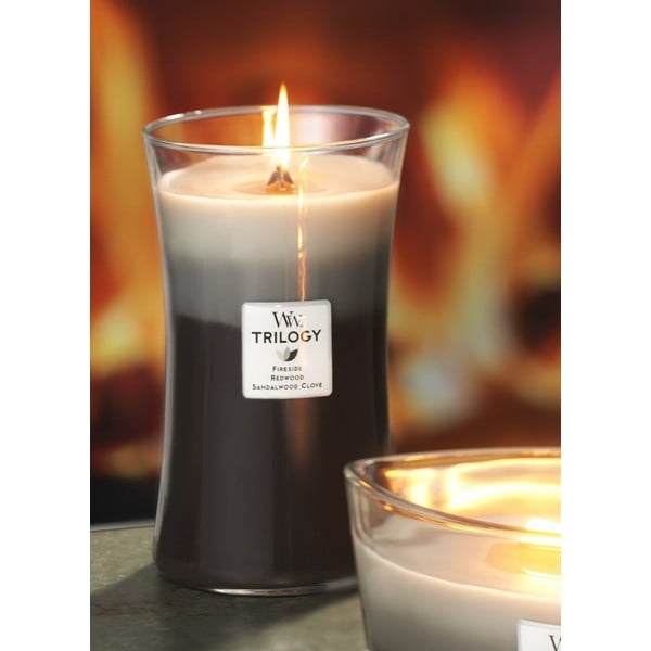 Candela profumata Legno caldo, 110 ore di combustione - WoodWick-image-1