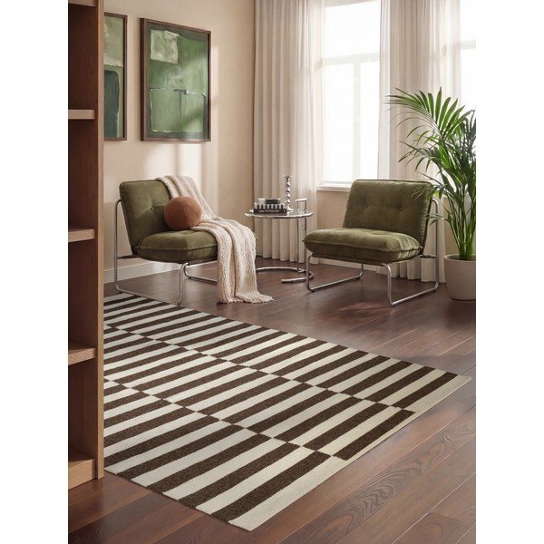 Tappeto bianco/marrone in lana reversibile/tessuto a mano 160x230 cm Vika – Hanse Home-image-1