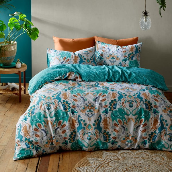 Biancheria da letto in cotone 200x200 cm Carnival Animals - Pineapple Elephant-image-1