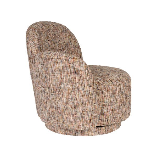 Poltrona beige girevole con rivestimento in ciniglia Rose – Dutchbone