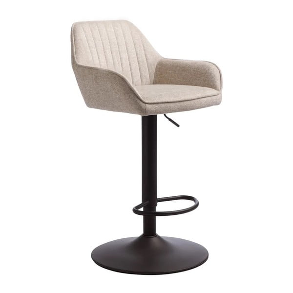 Sgabello da bar beige imbottito con altezza regolabile/con braccioli (altezza della seduta 65 cm) Nolan – Unique Furniture