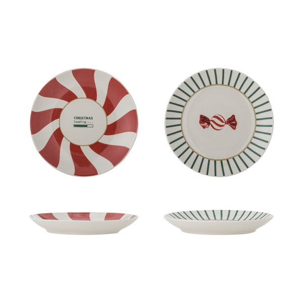 Set di piatti da dolce rossi/color crema in gres a tema natalizio 2 pz ø 12,5 cm Yule – Bloomingville-image-3