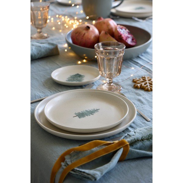 Set di piatti da dolce color crema in gres a tema natalizio 4 pz ø 22 cm Pacifica Christmas Tree – Casafina-image-4