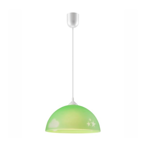Lampada per bambini verde con paralume in vetro ø 30 cm Day & Night - LAMKUR