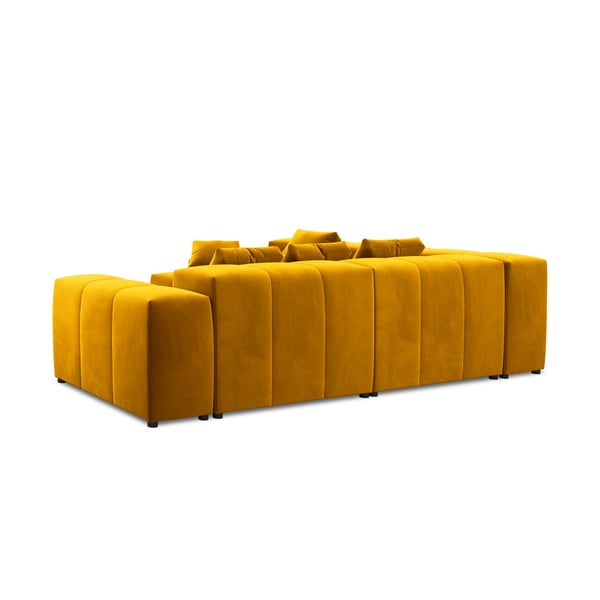 Divano angolare in velluto giallo (variabile) Rome Velvet - Cosmopolitan Design-image-4