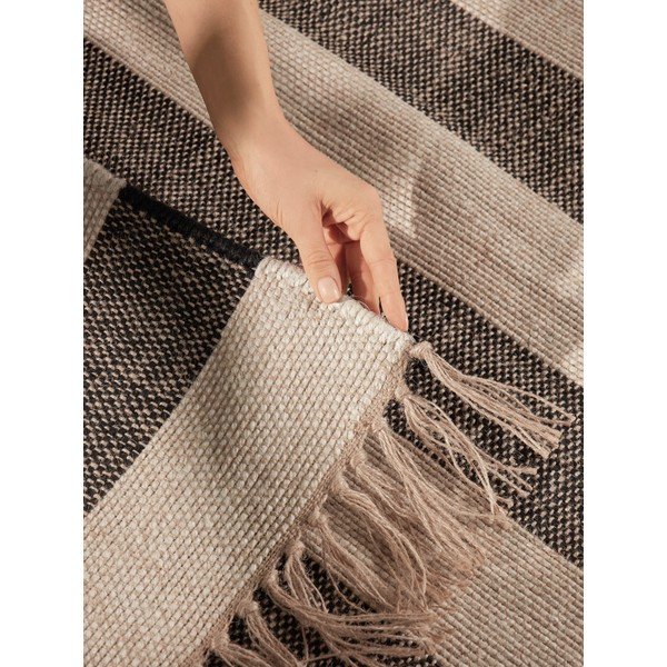 Tappeto nero/color crema in iuta reversibile/tessuto a mano 200x300 cm Playa – Hanse Home-image-2