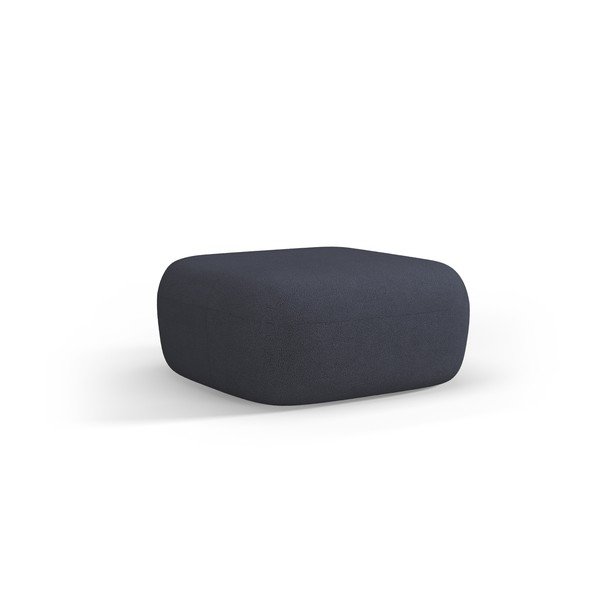 Poggiapiedi blu scuro con rivestimento in bouclé Jenny – Micadoni 