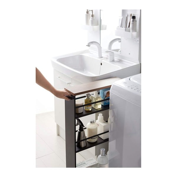 Mobile da bagno nero in metallo 47,5x81 cm Tower - YAMAZAKI-image-3