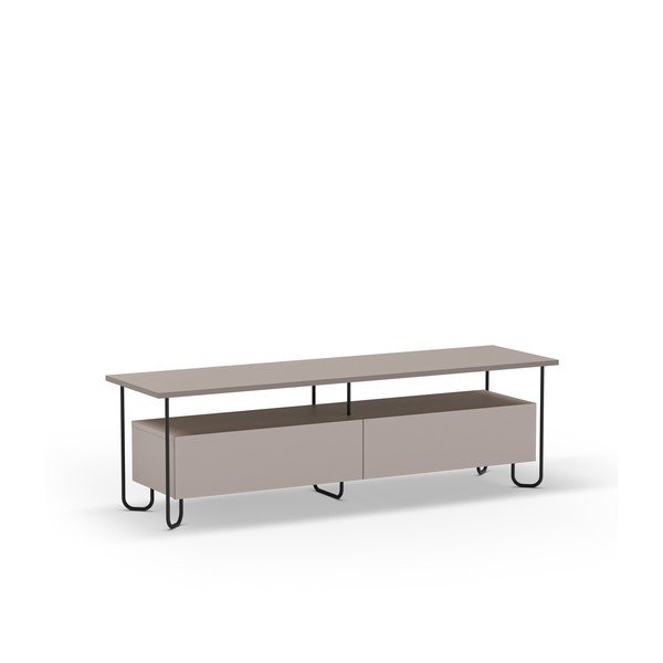 Tavolo TV grigio e beige 150x45 cm Dilly - Marckeric-image-3