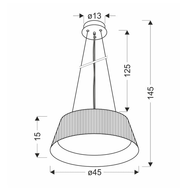 Apparecchio a sospensione LED nero con paralume in metallo ø 45 cm Umbria - Candellux Lighting-image-3