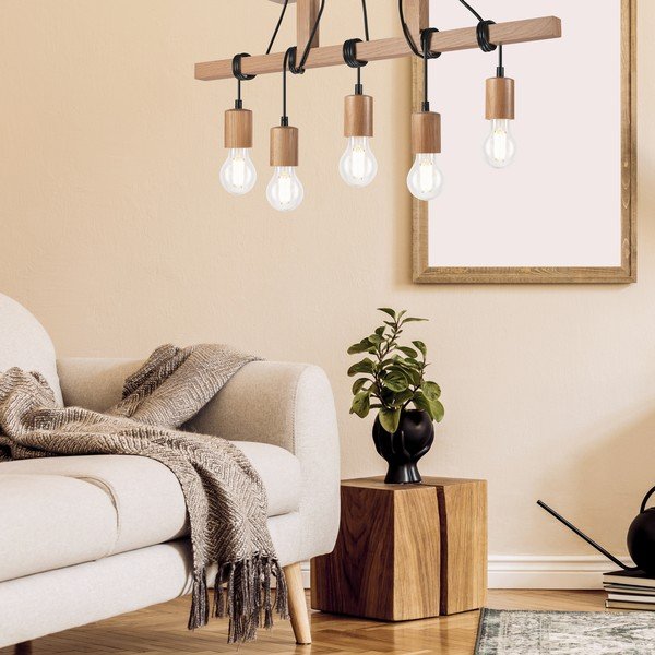 Lampada da soffitto marrone 18x75 cm Leon - LAMKUR-image-1