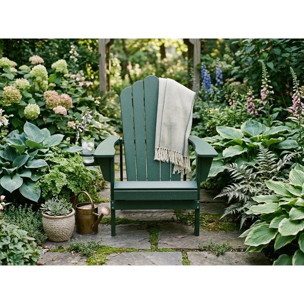 Sedia da giardino in plastica verde Adirondack – Bonami Selection-image-2