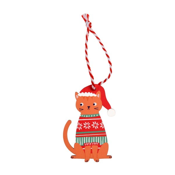 Decorazione per albero di natale in legno 5 cm Ginger Cat – Rex London