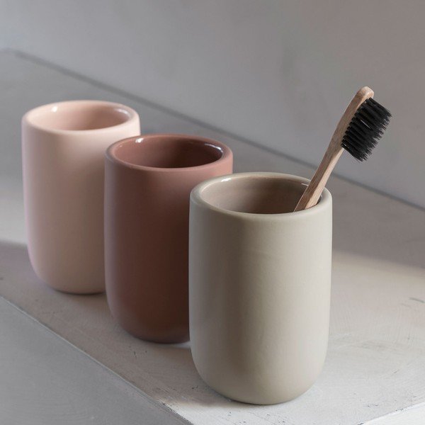 Tazza in ceramica rosa per spazzolini da denti Lotus - Mette Ditmer Denmark-image-1