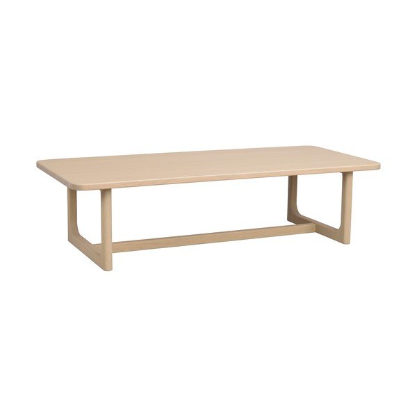 Tavolino da salotto colore naturale chiaro con piano effetto rovere 70x160 cm Driscoll – Rowico