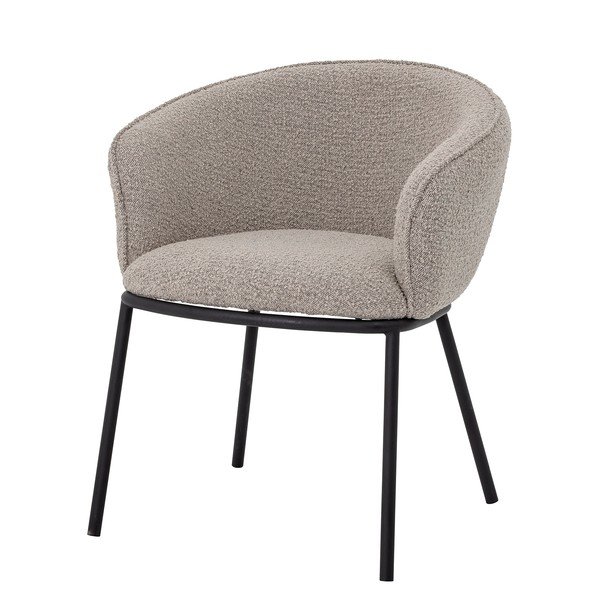 Sedia da pranzo nera/grigio chiaro in tessuto con braccioli Cortone – Bloomingville