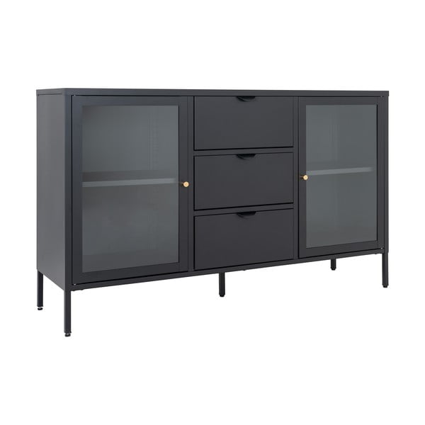 Cassettiera in metallo nero 140x85 cm Dalby - House Nordic-image-2
