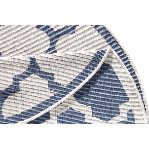 Tappeto da esterno blu e crema , ⌀ 200 cm Palermo - NORTHRUGS-image-4