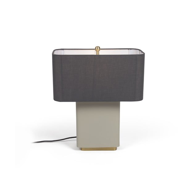 Lampada da tavolo con paralume in metallo grigio-oro (altezza 45 cm) Clelia - Kave Home