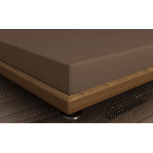 Lenzuolo con angoli marrone in cotone 140x200 cm – Mijolnir-image-1