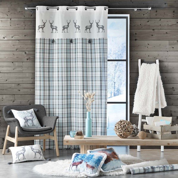 Tenda bianco-blu 140x240 cm Megeve - douceur d'intérieur-image-2