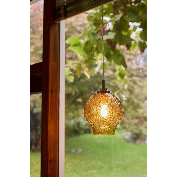 Lampadario color ambra in vetro ø 15 cm Breen – Jotex-image-1