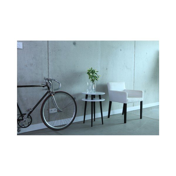Tavolino grigio chiaro con gambe nere UFO, Ø 45 cm - Ragaba-image-1