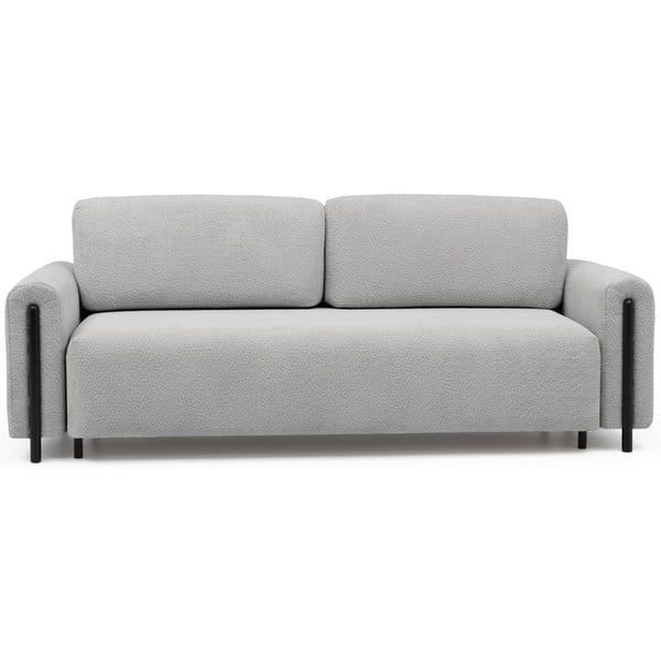 Divano grigio chiaro allungabile/con contenitore e rivestimento in bouclé 244 cm Arcadova – ELTAP