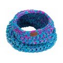 Sciarpa circolare blu all'uncinetto Twister - DOKE