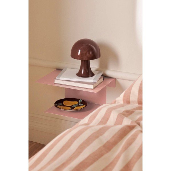 Comodino color mattone in acciaio da parete/con ripiani Broom – Ellos Home-image-1